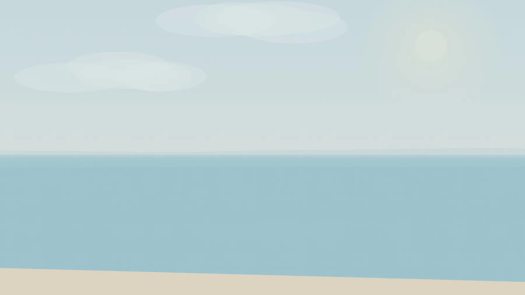 Illustration, unbuilt: the sea and the sand at low tide